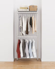 Aluminum Closet Storage System – 2 Hang Bars + 1 Shelf