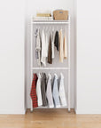 Aluminum Closet Storage System – 2 Hang Bars + 1 Shelf