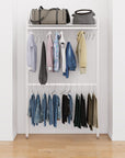 Aluminum Closet Storage System – 2 Hang Bars + 1 Shelf