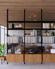 ModShelf Floor to Ceiling Room Divider Shelving with Cabinets
