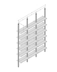 Aluminaire Wood Inspired Floor to Ceiling Shelving Room Divider