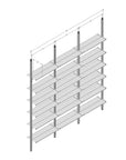 Aluminaire Wood Inspired Floor to Ceiling Shelving Room Divider