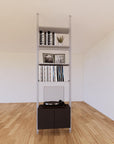 ModShelf Floor to Ceiling Room Divider Shelving with Cabinets