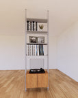 ModShelf Floor to Ceiling Room Divider Shelving with Cabinets