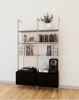 LP Vinyl Media Storage System - Aluminum + Wood Cabinets