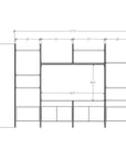 Harmony 4 Bay Media Unit - Aluminum + Wood Shelves and Cabinets