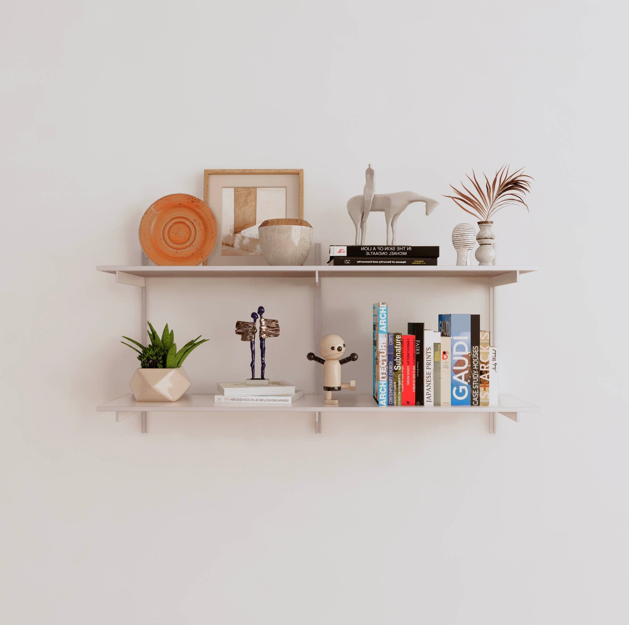 Wall Mounted Shelving Units - 2 Shelf Aluminum