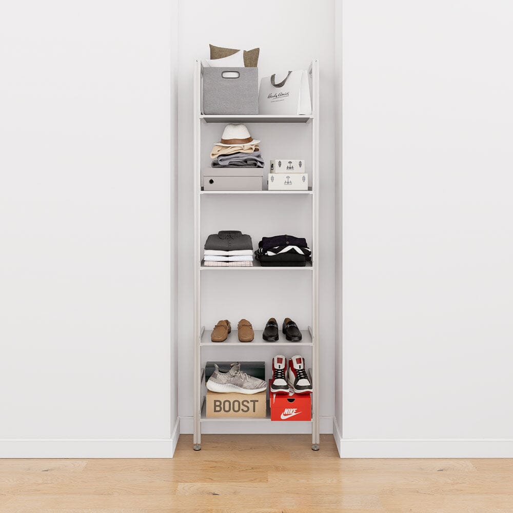 Adjustable Aluminum Closet Shelving – 5 Shelf System