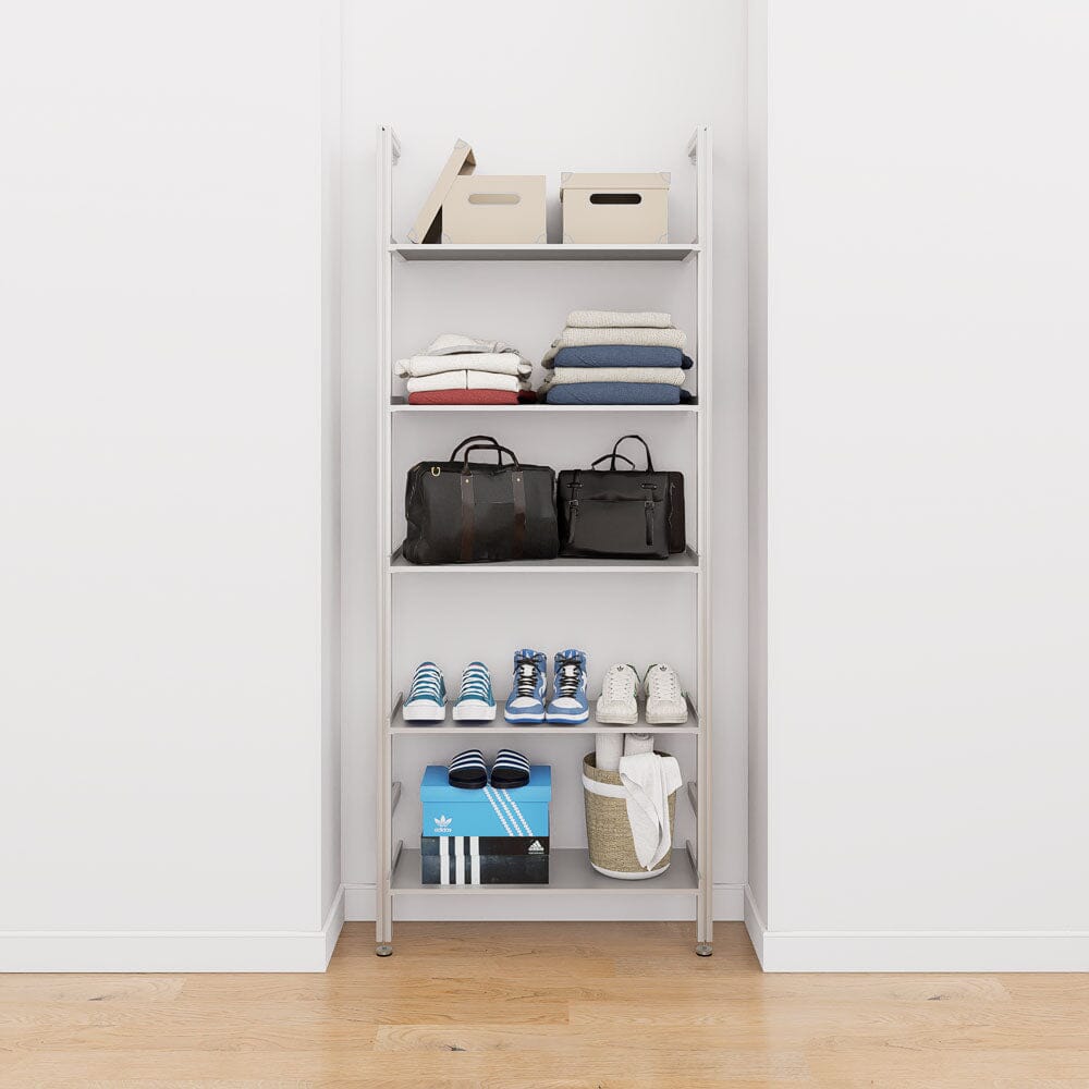 Adjustable Aluminum Closet Shelving – 5 Shelf System