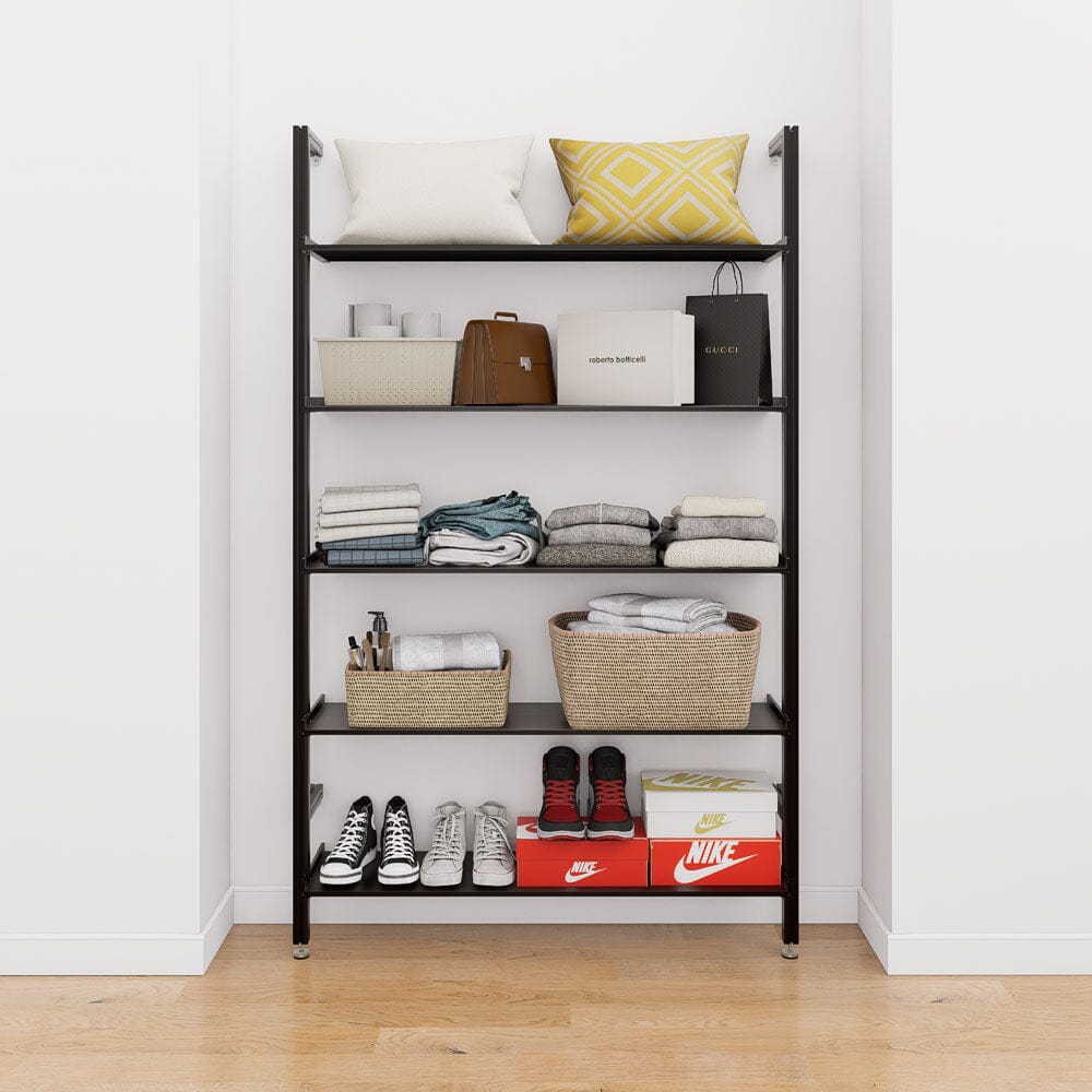 Adjustable Aluminum Closet Shelving – 5 Shelf System