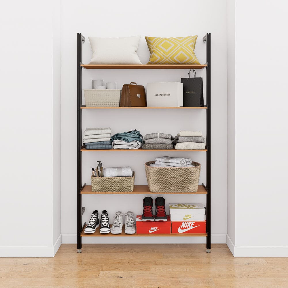 Adjustable Aluminum Closet Shelving – 5 Shelf System