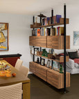 ModShelf Floor to Ceiling Room Divider Shelving with Cabinets