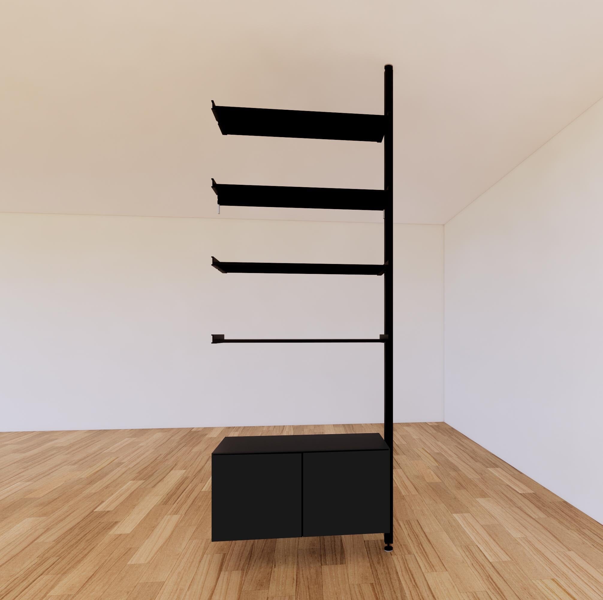 ModShelf Floor to Ceiling Room Divider Shelving with Cabinets