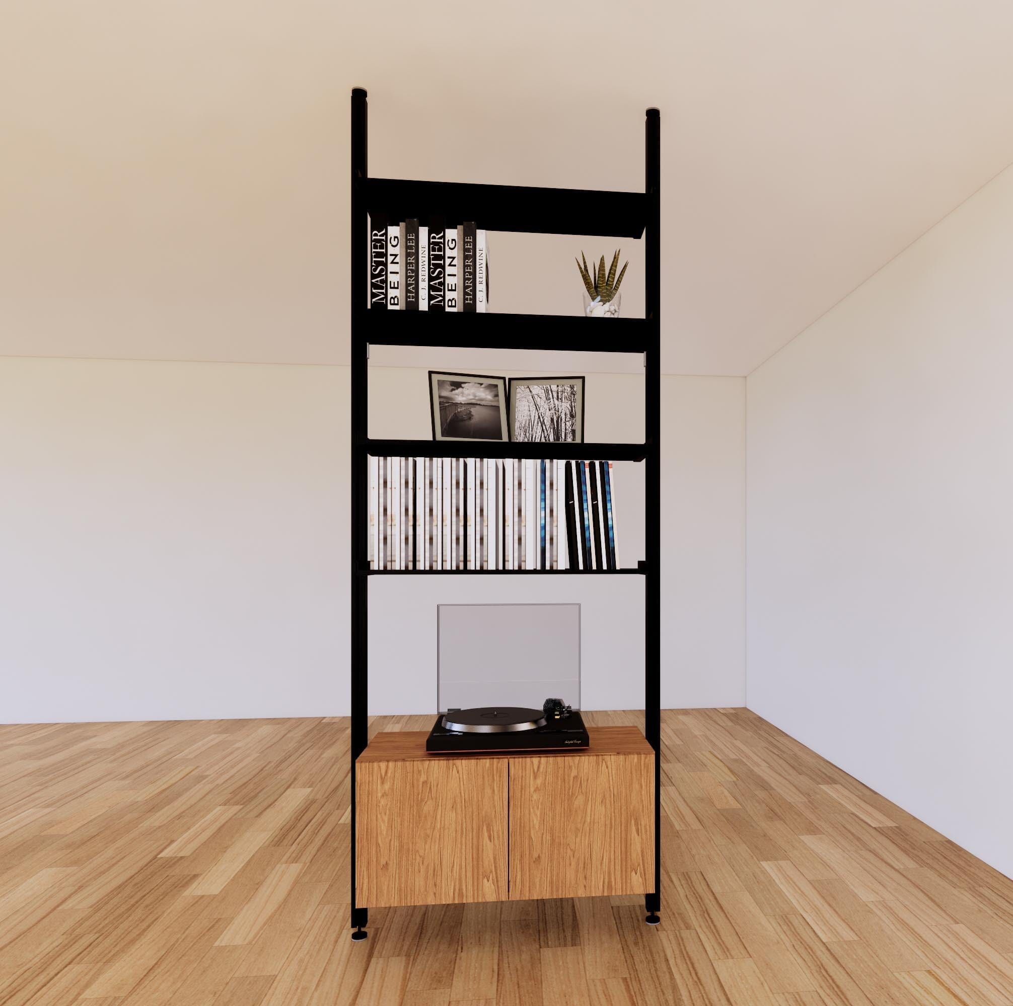 ModShelf Floor to Ceiling Room Divider Shelving with Cabinets