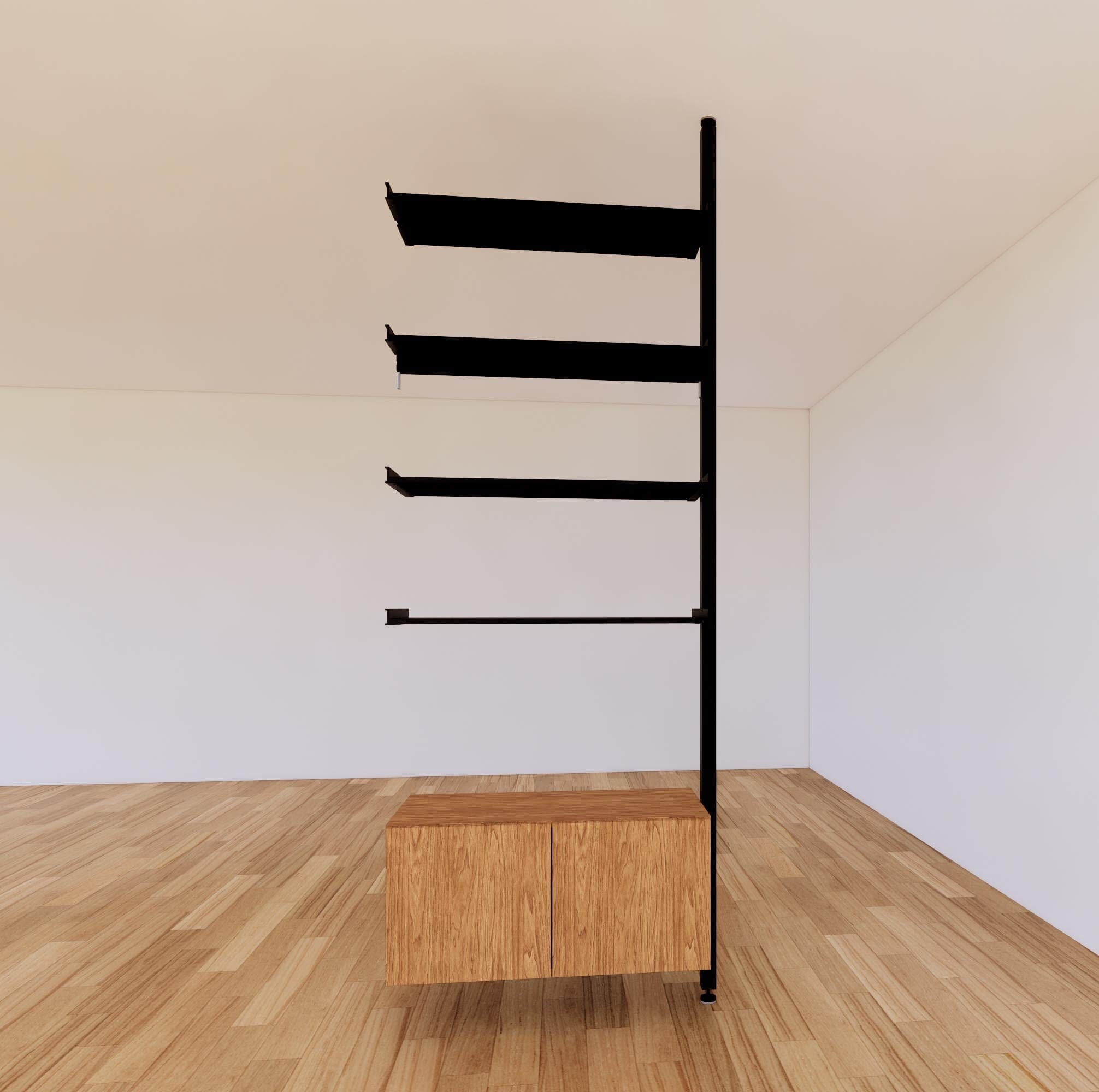 ModShelf Floor to Ceiling Room Divider Shelving with Cabinets