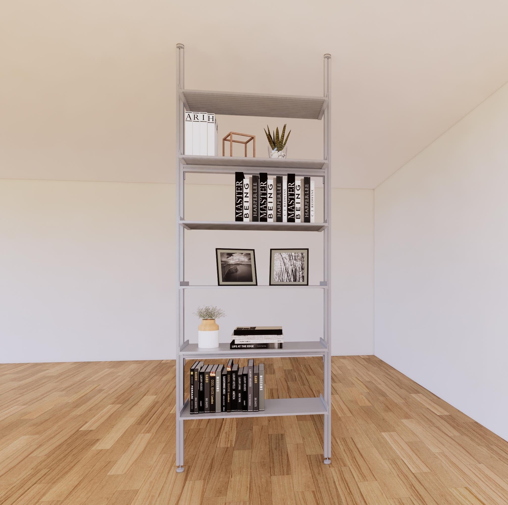 ModShelf Floor to Ceiling Room Divider Shelving with Cabinets
