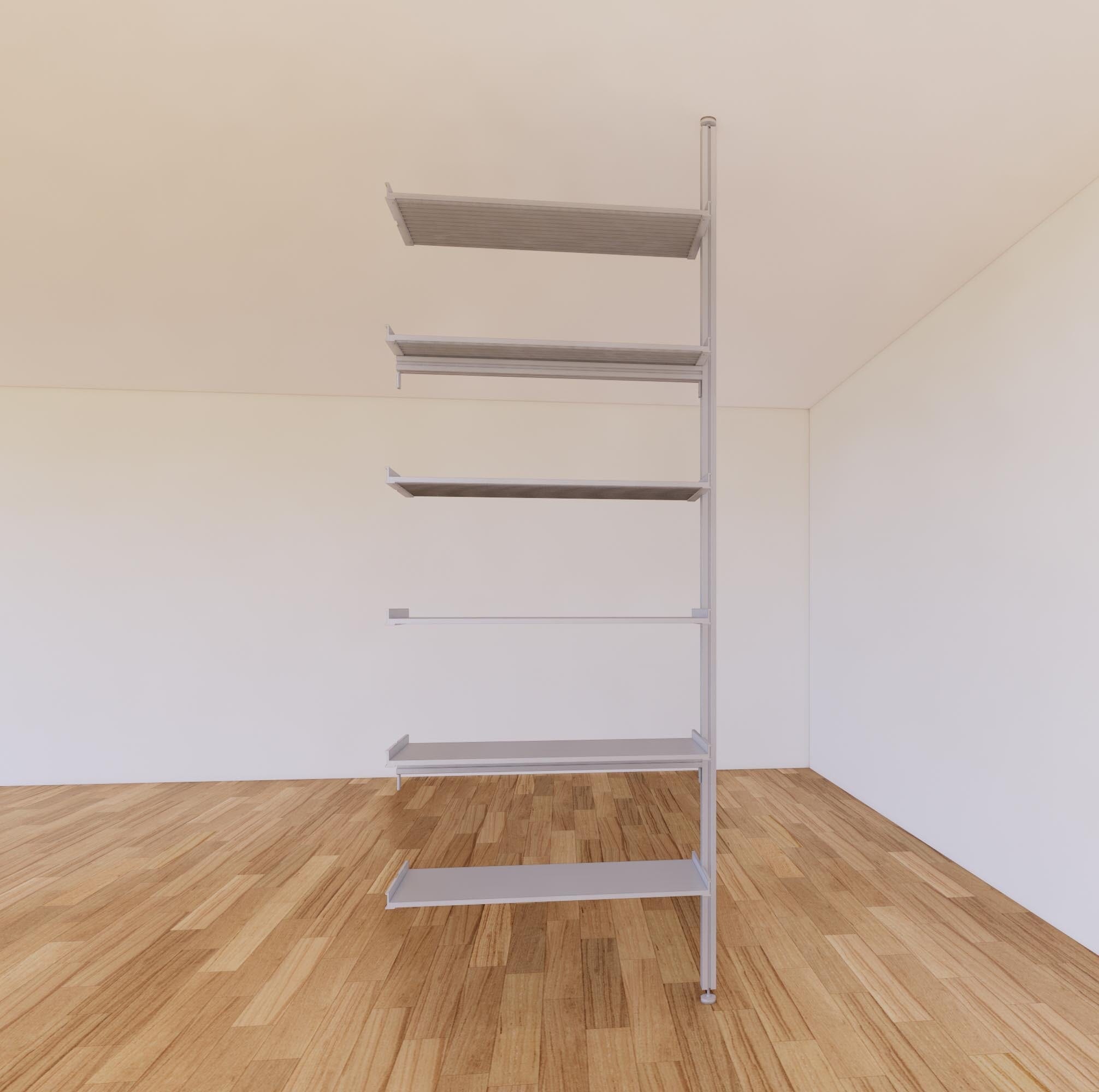 ModShelf Floor to Ceiling Room Divider Shelving with Cabinets