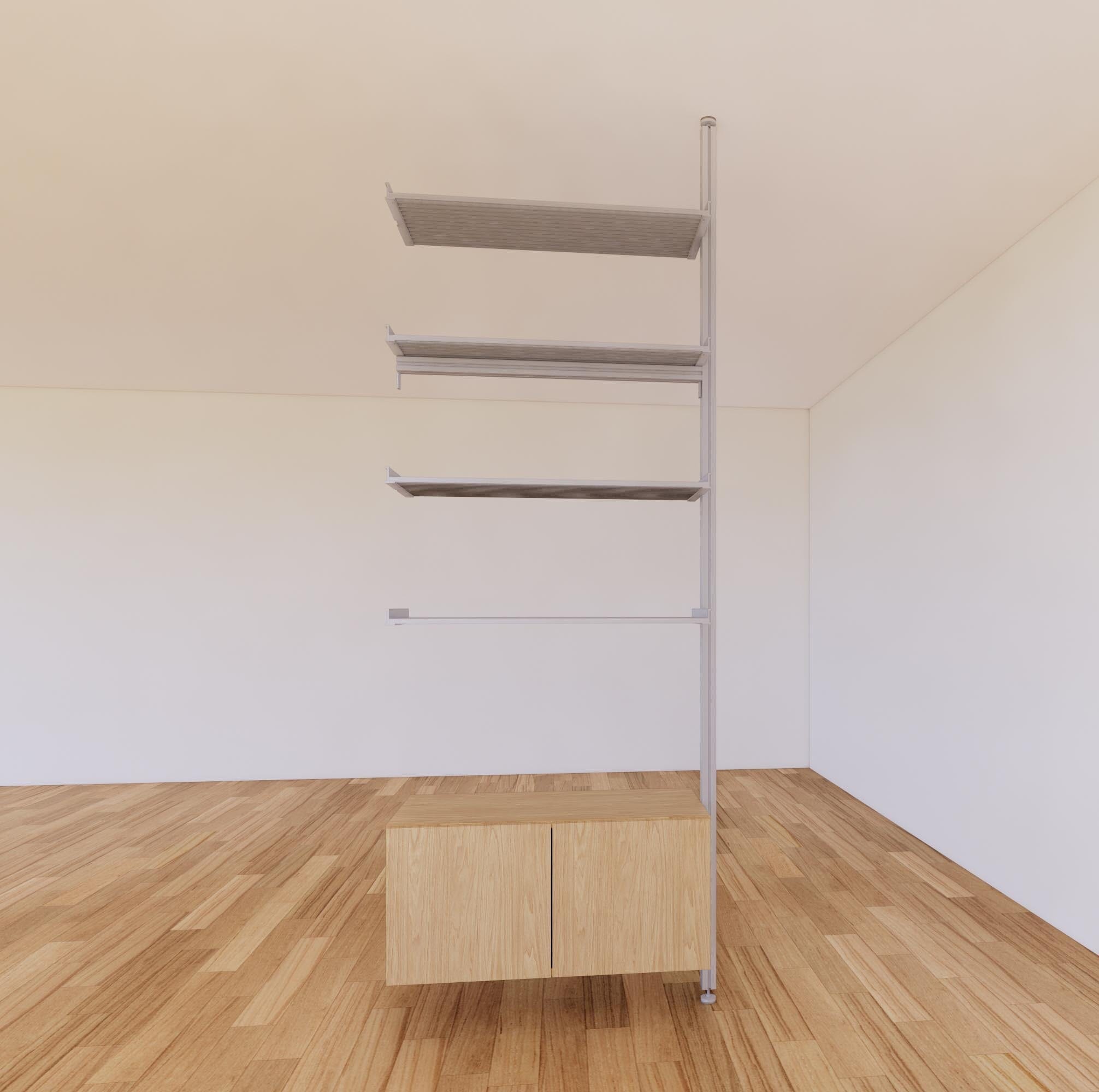 ModShelf Floor to Ceiling Room Divider Shelving with Cabinets