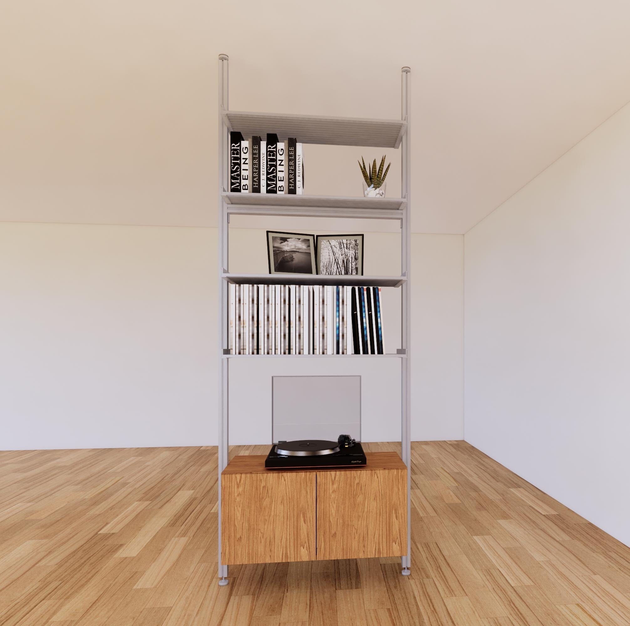 ModShelf Floor to Ceiling Room Divider Shelving with Cabinets