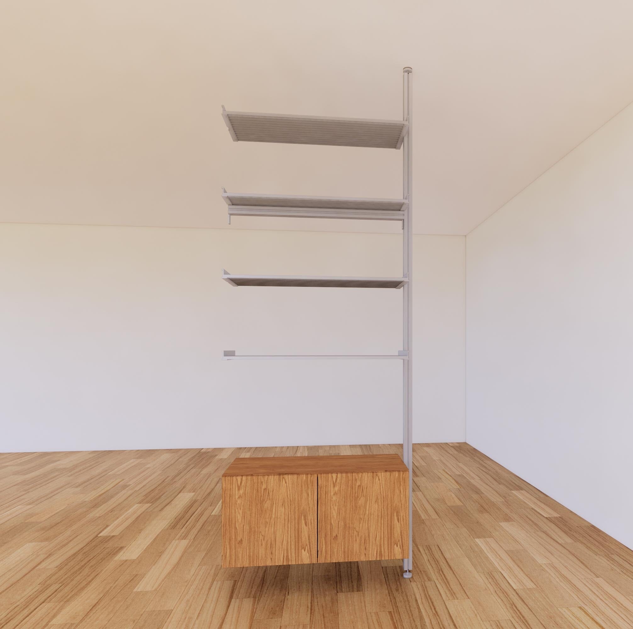 ModShelf Floor to Ceiling Room Divider Shelving with Cabinets