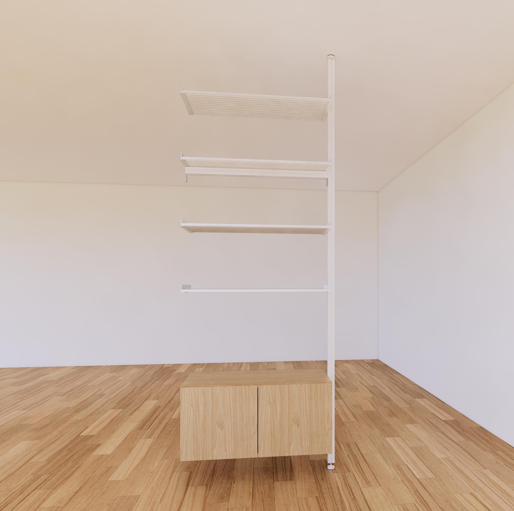ModShelf Floor to Ceiling Room Divider Shelving with Cabinets