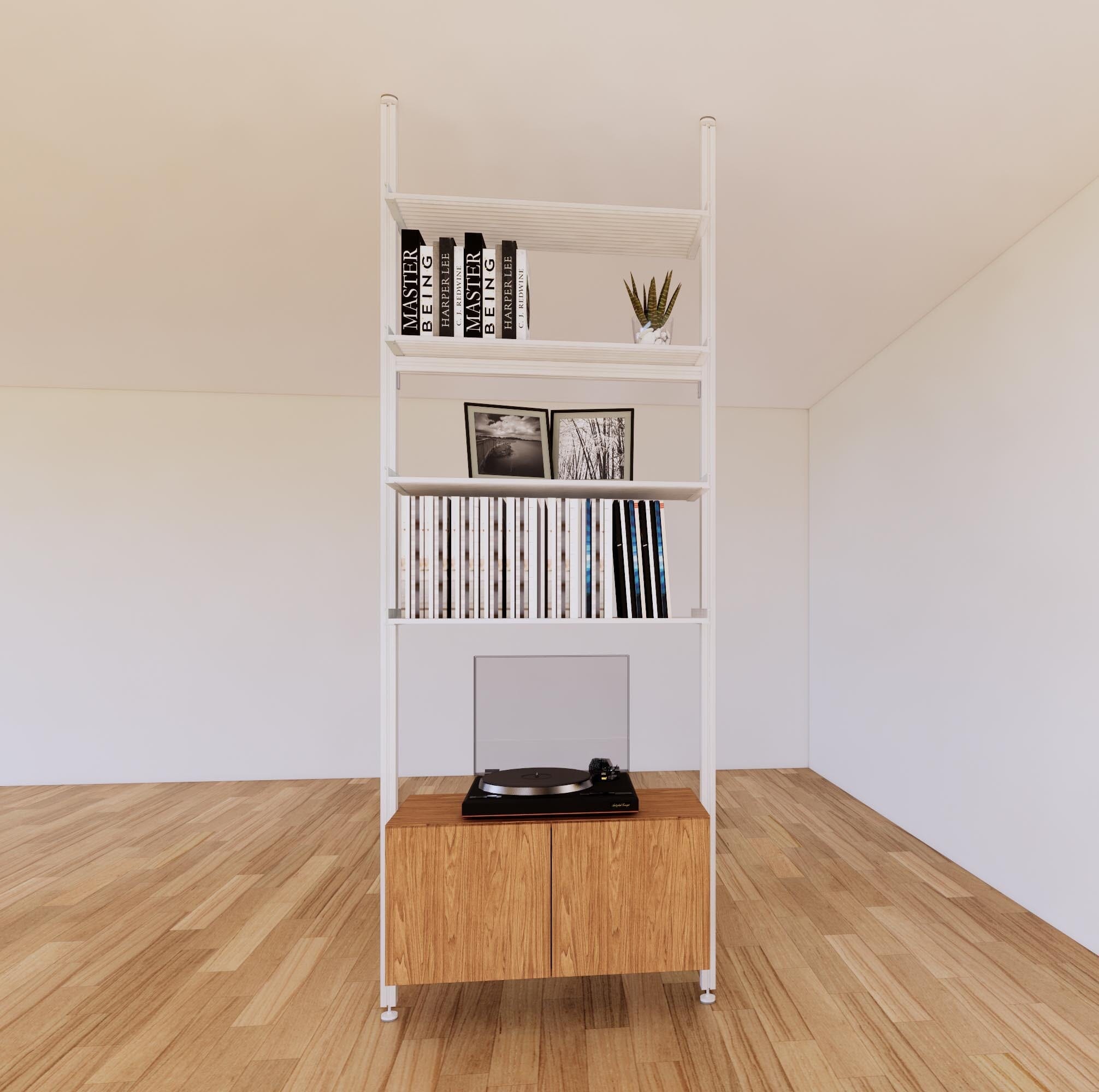 ModShelf Floor to Ceiling Room Divider Shelving with Cabinets