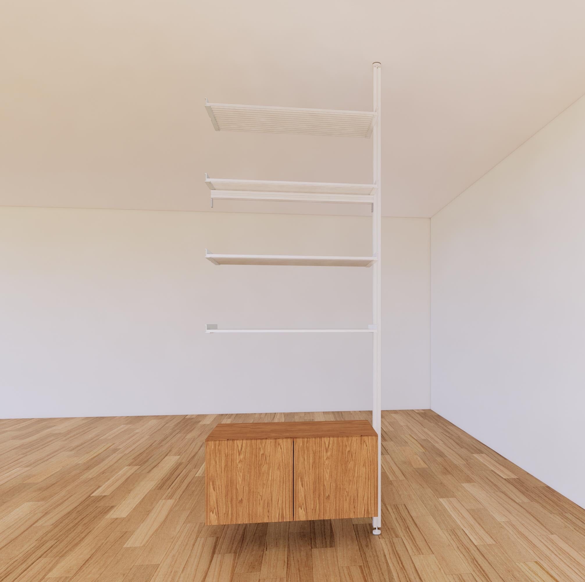 ModShelf Floor to Ceiling Room Divider Shelving with Cabinets