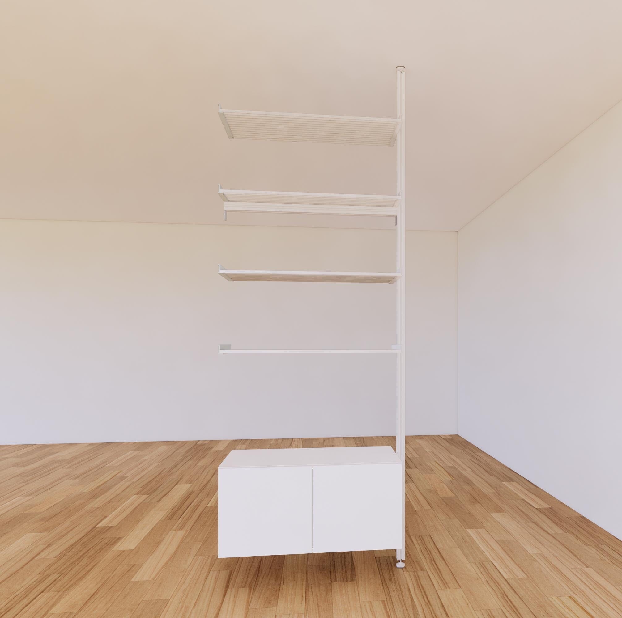 ModShelf Floor to Ceiling Room Divider Shelving with Cabinets