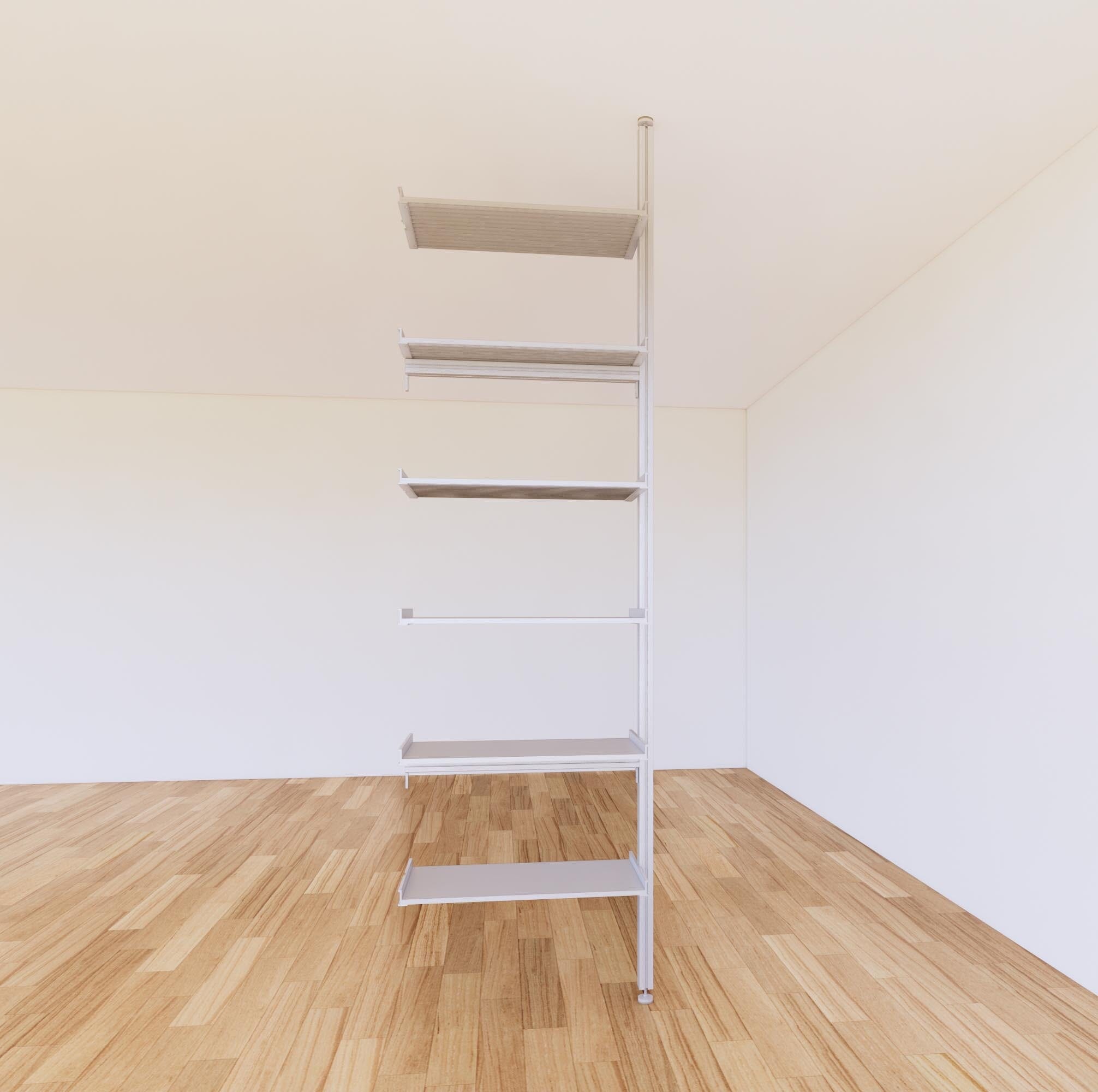 ModShelf Floor to Ceiling Room Divider Shelving with Cabinets