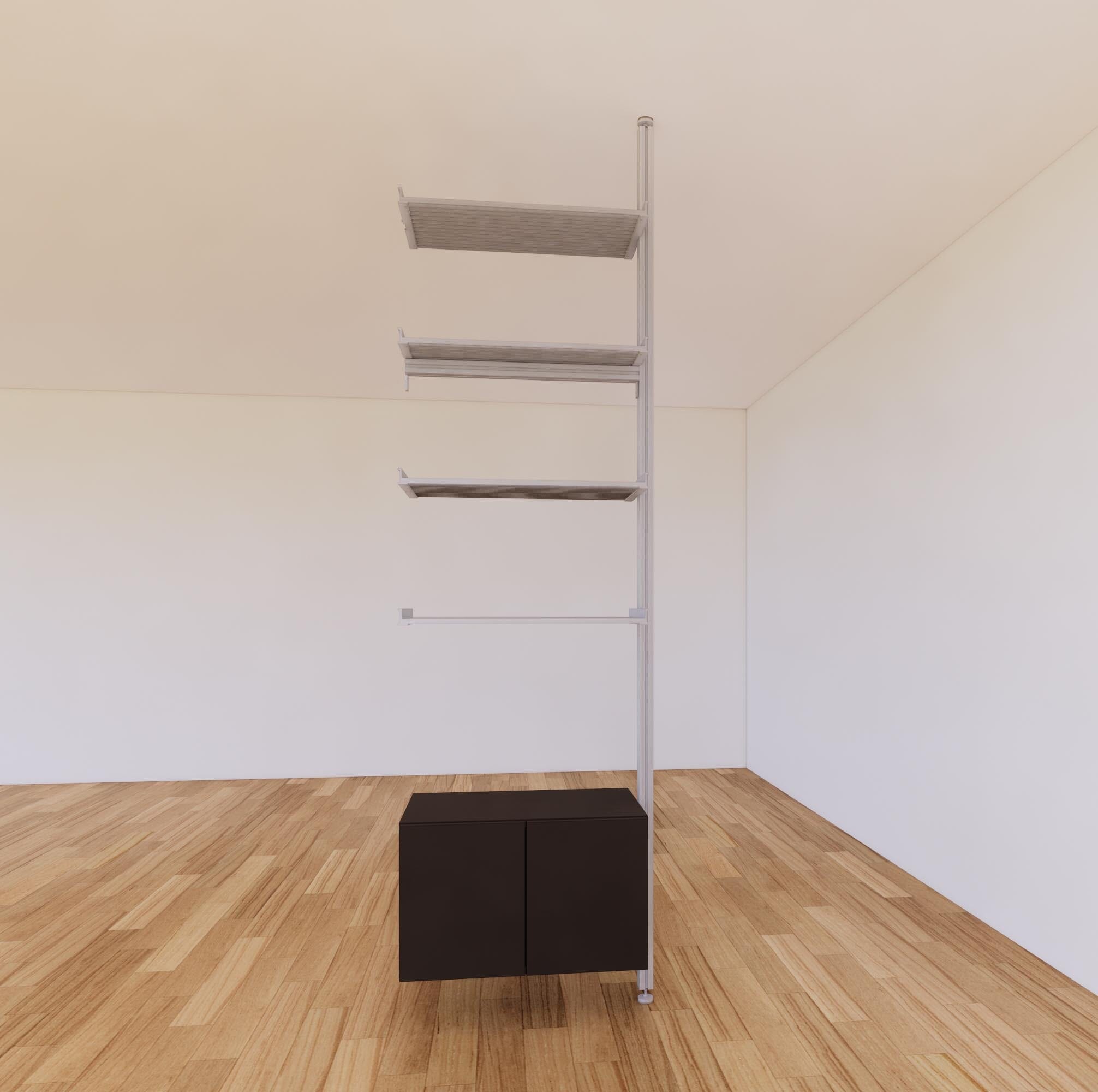 ModShelf Floor to Ceiling Room Divider Shelving with Cabinets