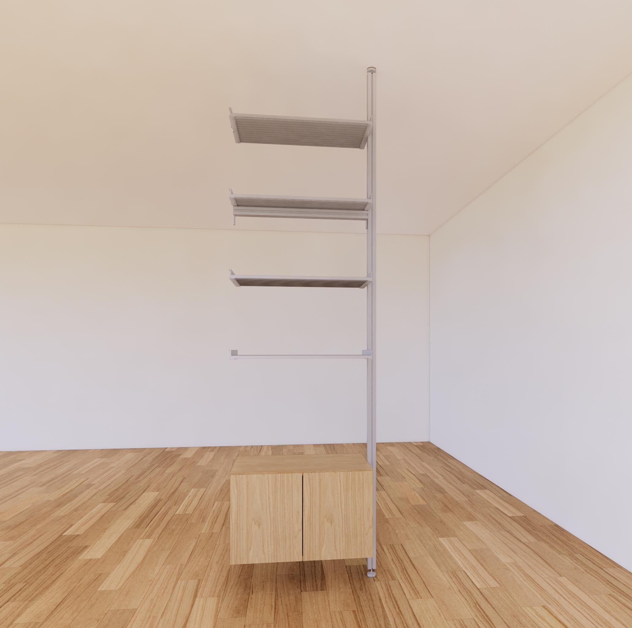 ModShelf Floor to Ceiling Room Divider Shelving with Cabinets