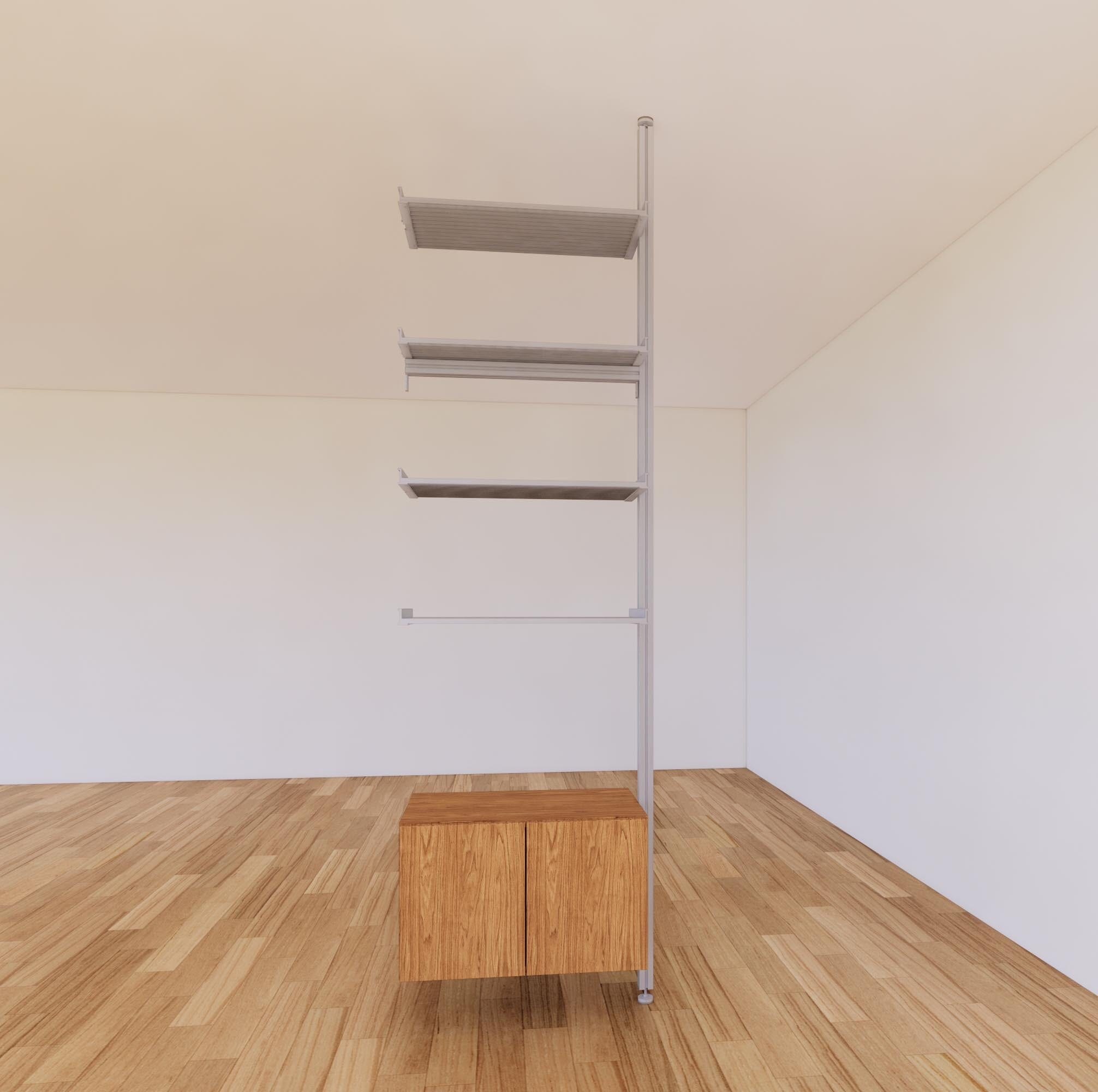 ModShelf Floor to Ceiling Room Divider Shelving with Cabinets