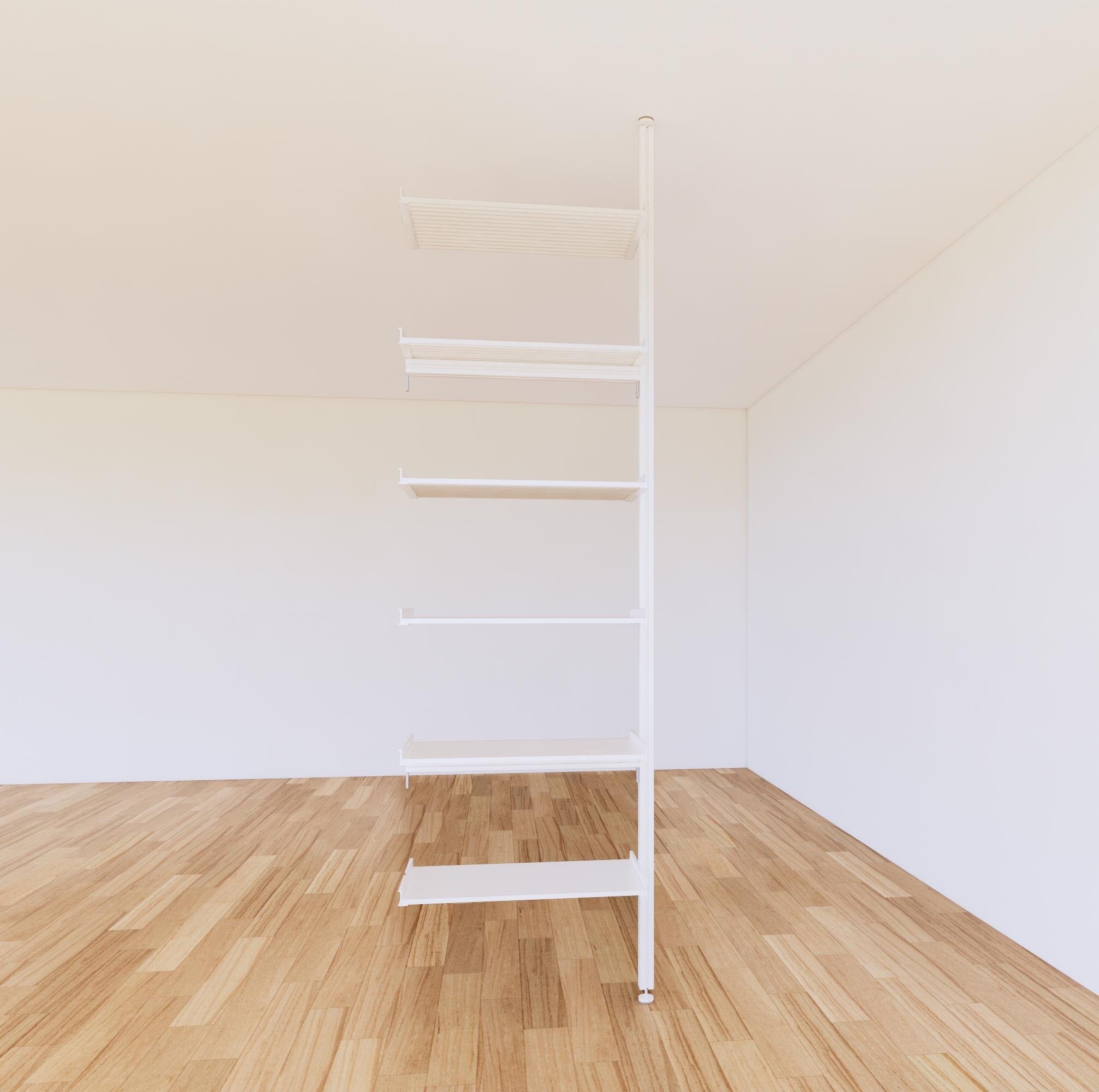 ModShelf Floor to Ceiling Room Divider Shelving with Cabinets