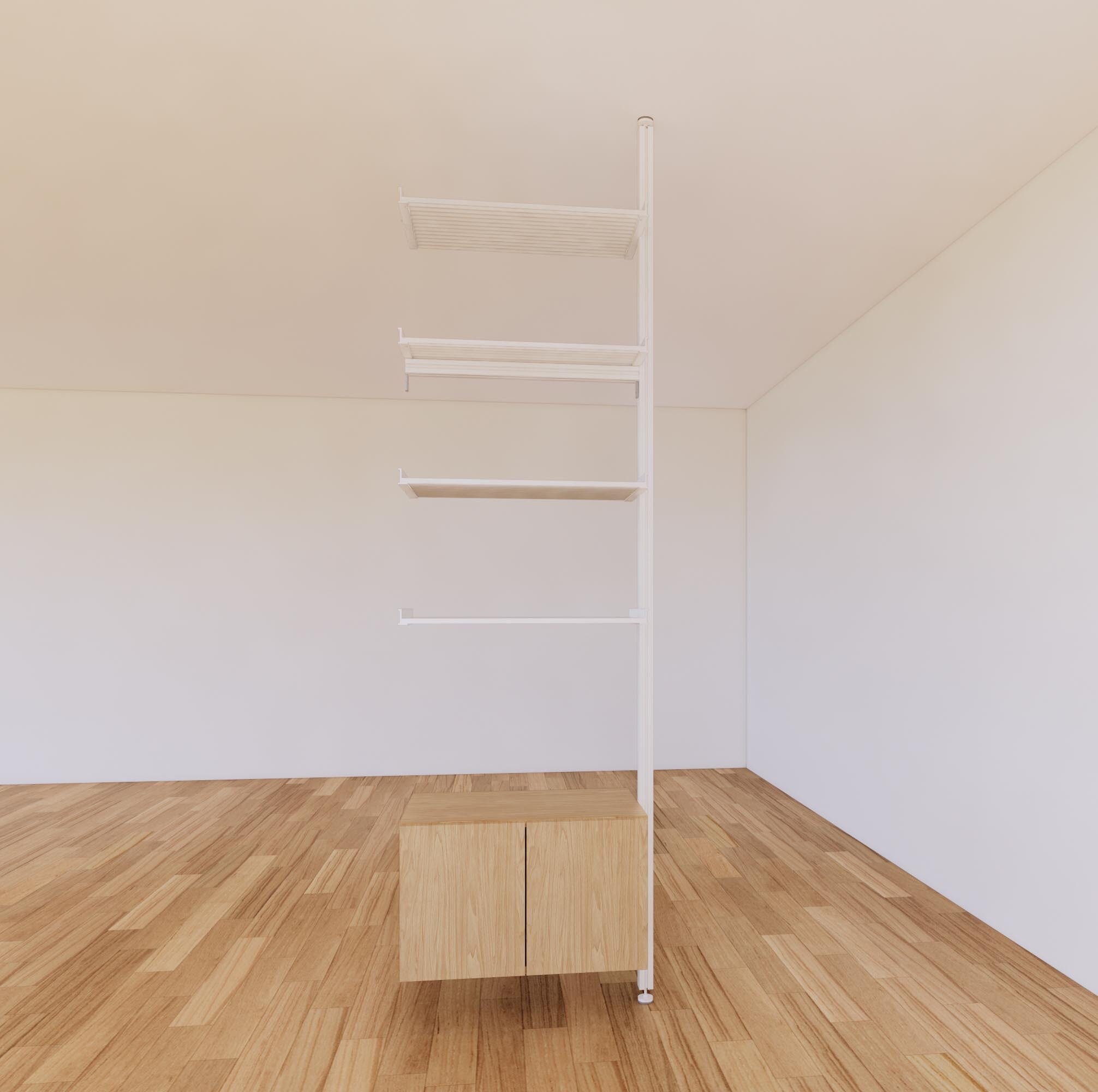 ModShelf Floor to Ceiling Room Divider Shelving with Cabinets