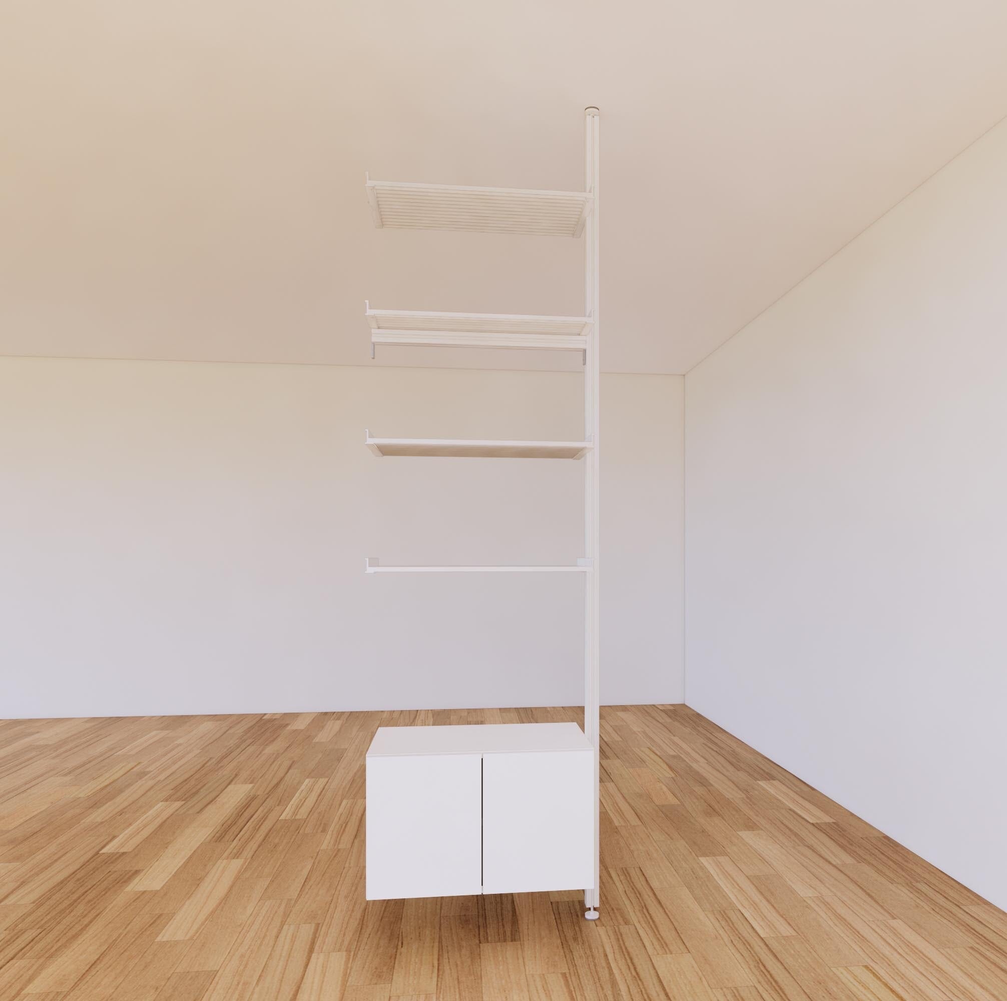 ModShelf Floor to Ceiling Room Divider Shelving with Cabinets