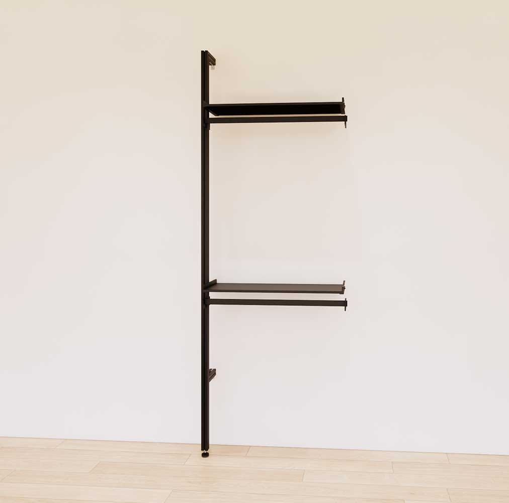 Retail Display Shelving with 2 Shelves +  2 Hanger Bars