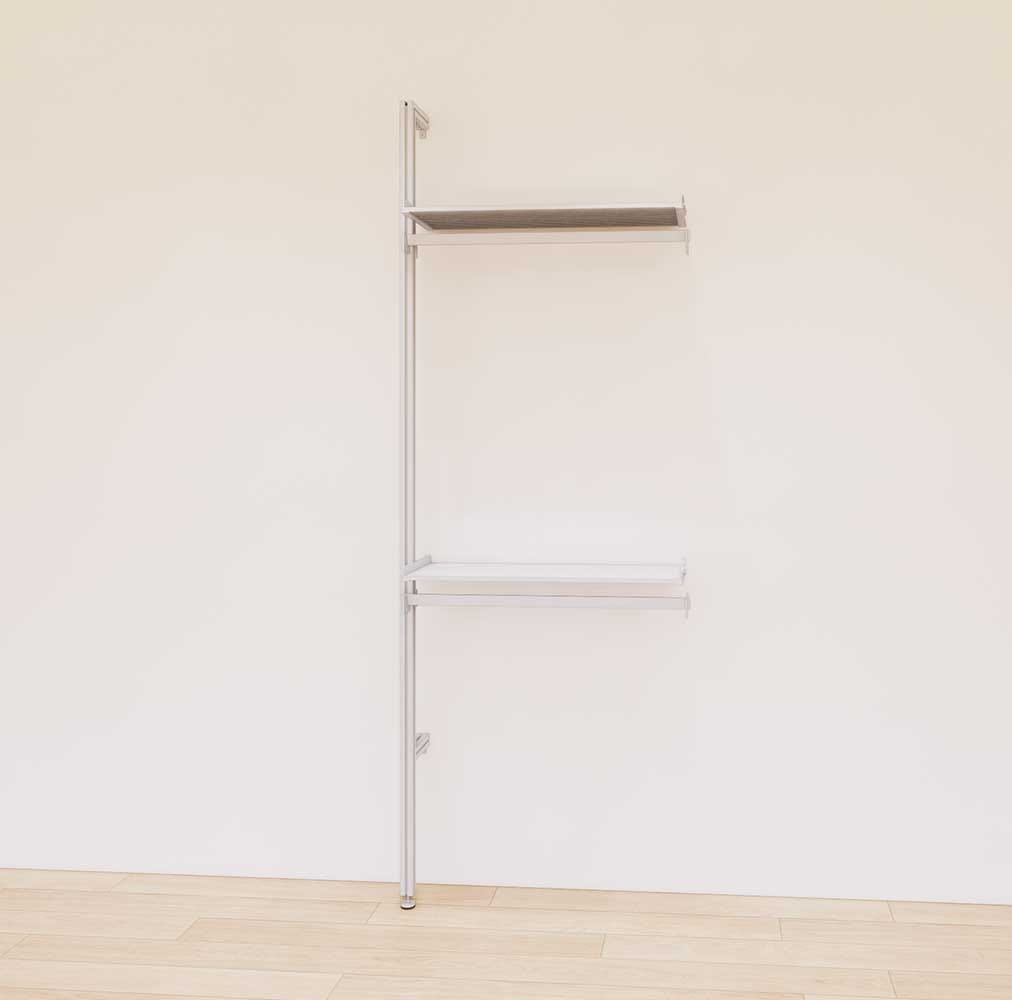 Retail Display Shelving with 2 Shelves +  2 Hanger Bars