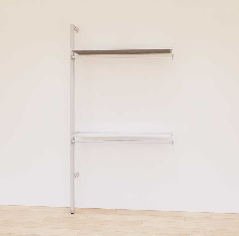 Retail Display Shelving with 2 Shelves +  2 Hanger Bars