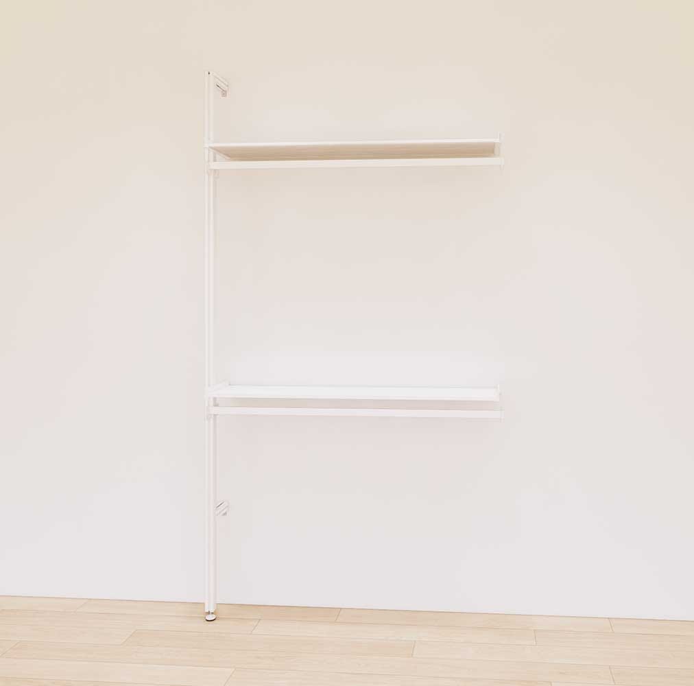 Retail Display Shelving with 2 Shelves +  2 Hanger Bars