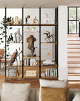 Aluminaire Wood Inspired Floor to Ceiling Shelving Room Divider