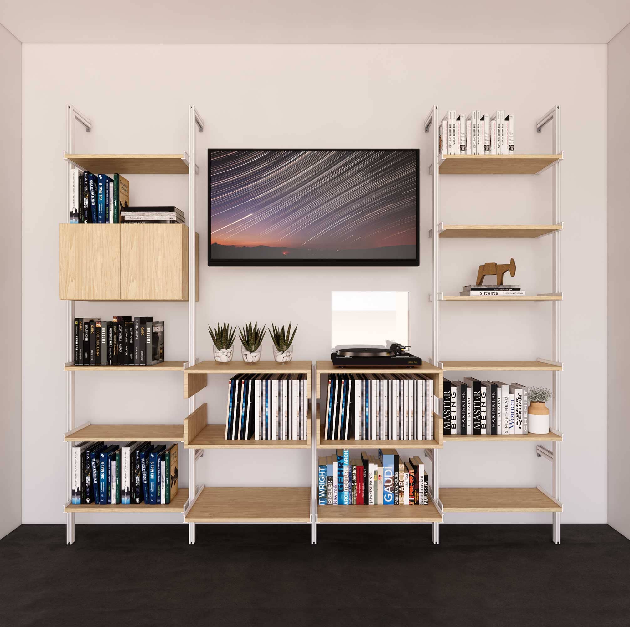 4 Bay Media Center Unit - 15 Color Options – modpod-nyc