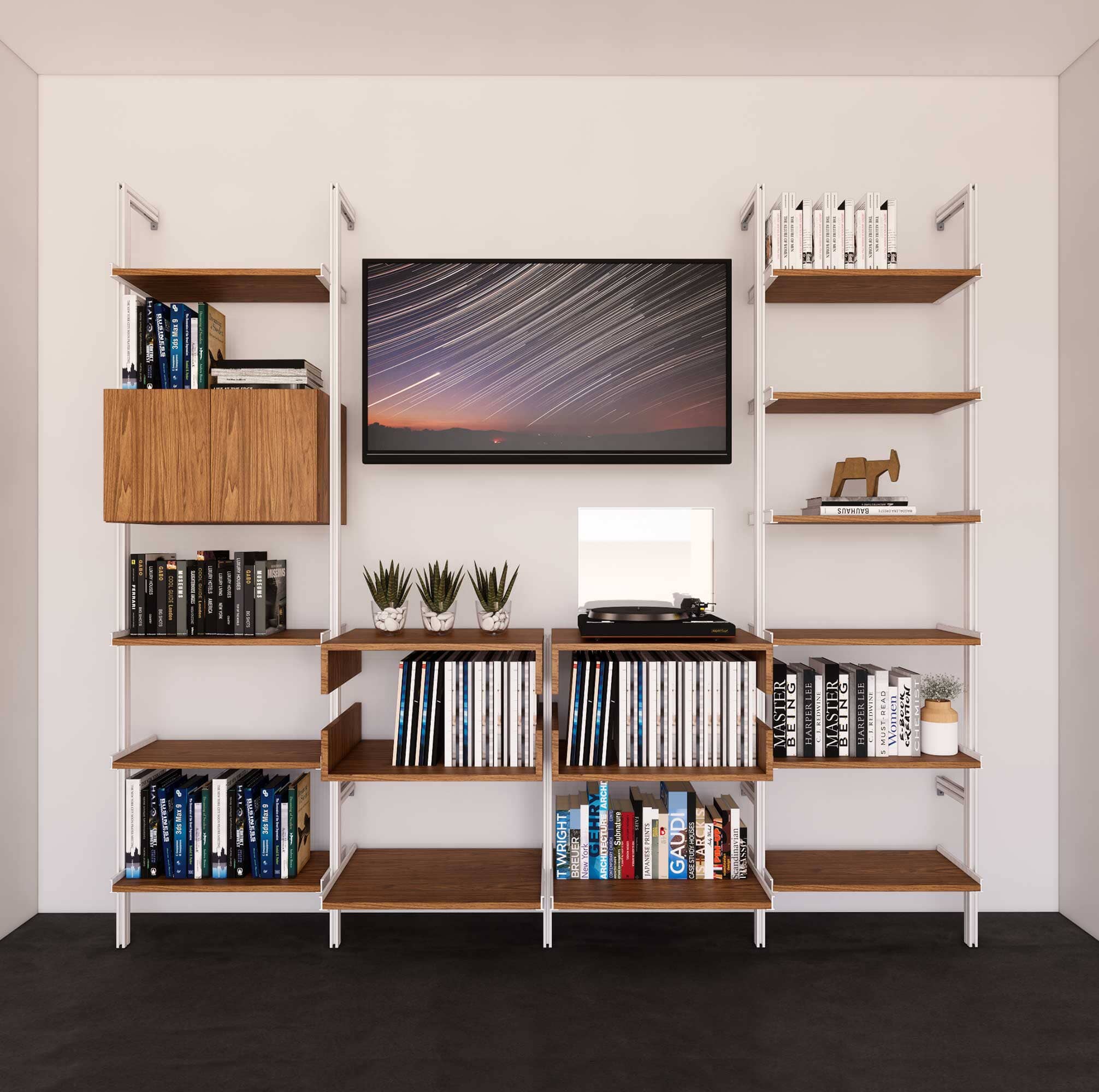 4 Bay Media Center Unit - 15 Color Options – modpod-nyc